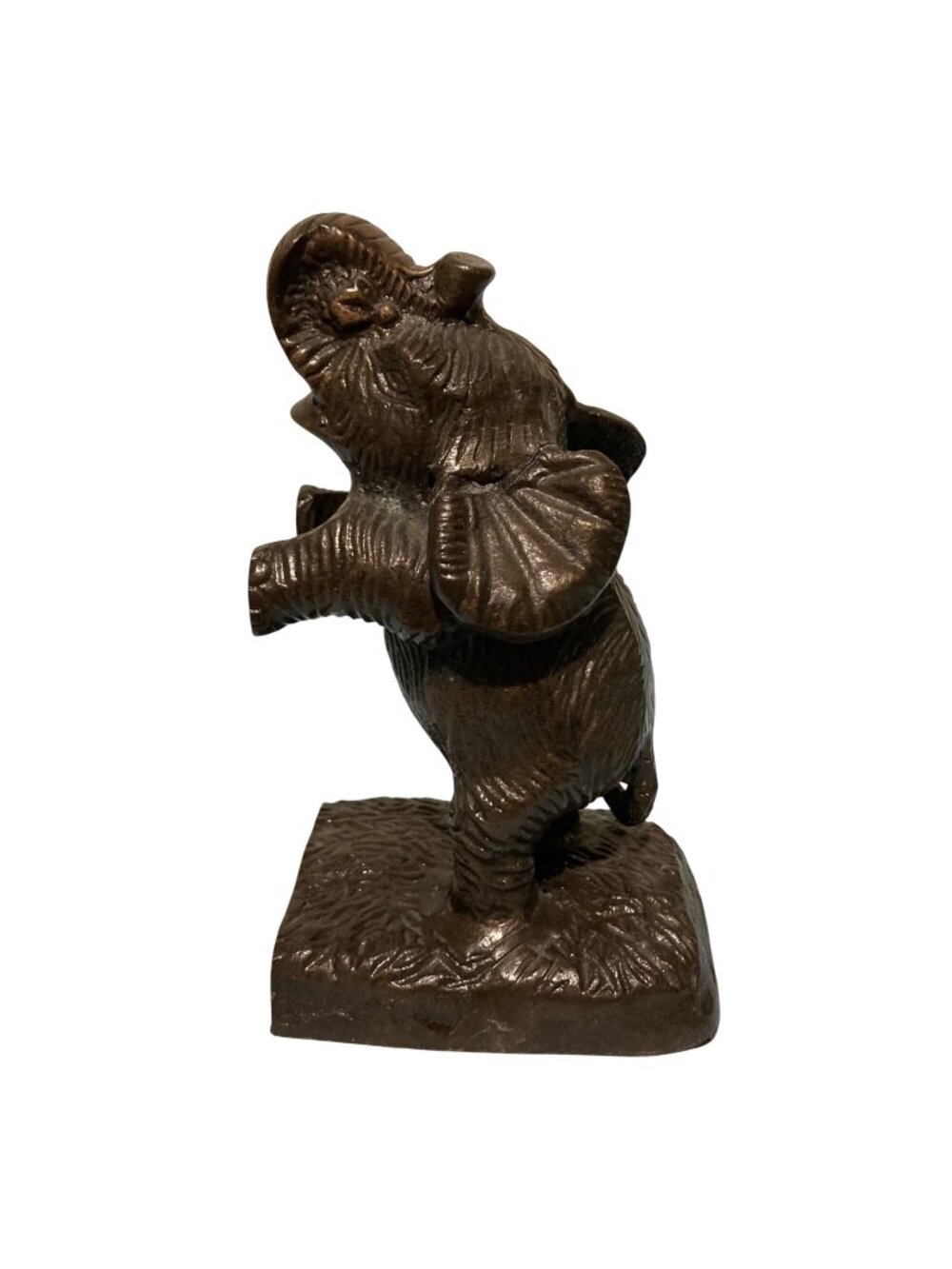 Vintage Cast Iron Bronze Elephant Sculpture Figurine